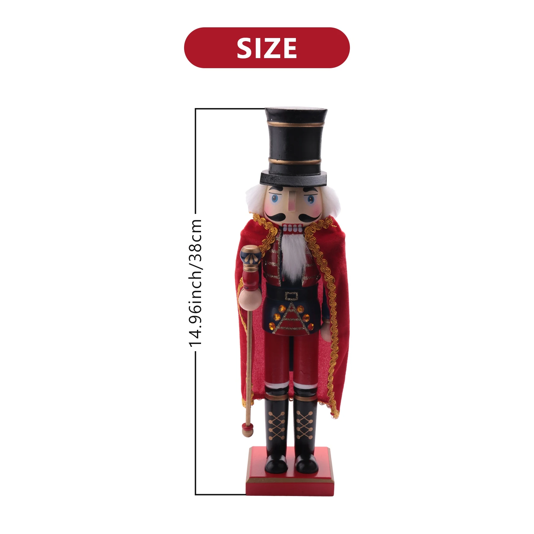 Y42A-38Cm Nutcracker Puppet Miniatures Christmas Gifts Living Room Table Decorations