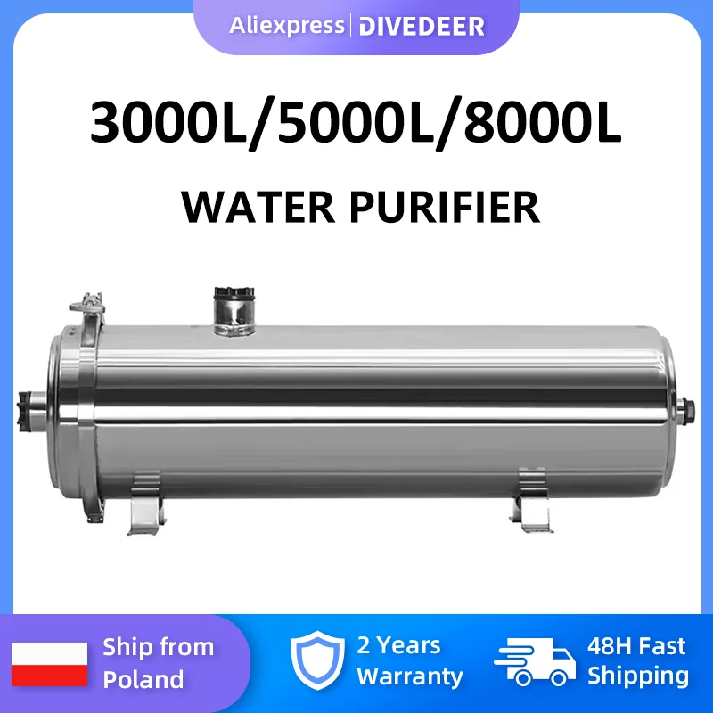 DIVEDEER grand volume d'eau pour boire direct 3000L/5000L/8000L filtre à eau du robinet de cuisine de maison en acier inoxydable