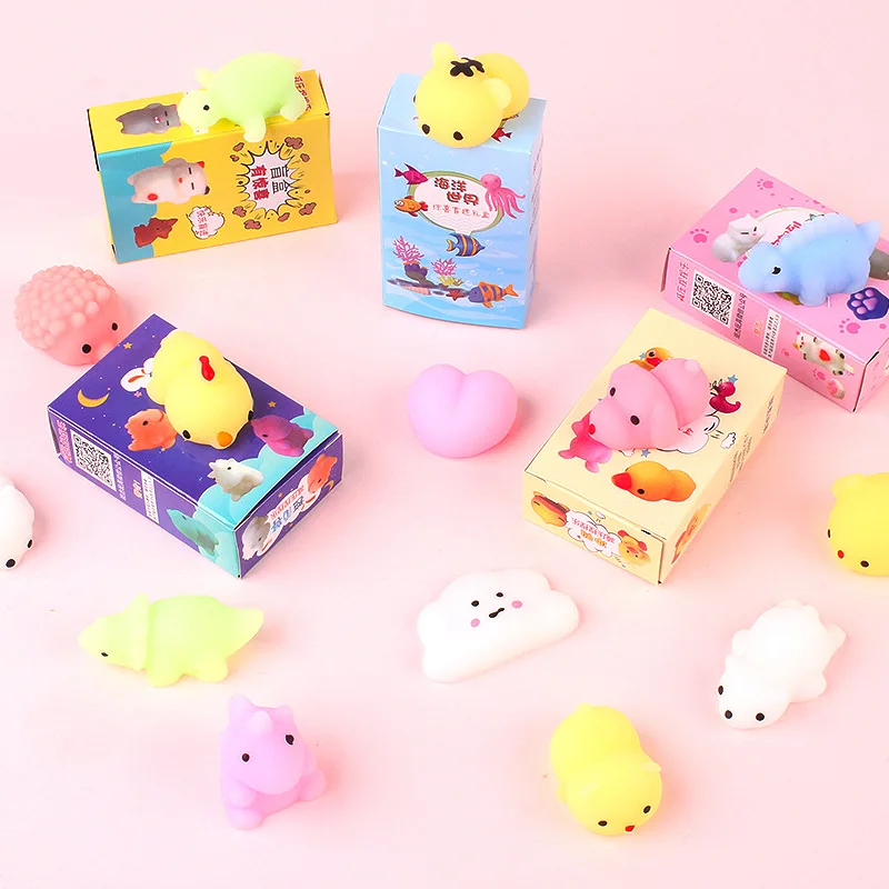 Blind Box Animals Kawaii Squeeze Soft Glue Mini Children's Stress Relief Mystery Toy Party Favor Birthday Gift for Kid and Adult