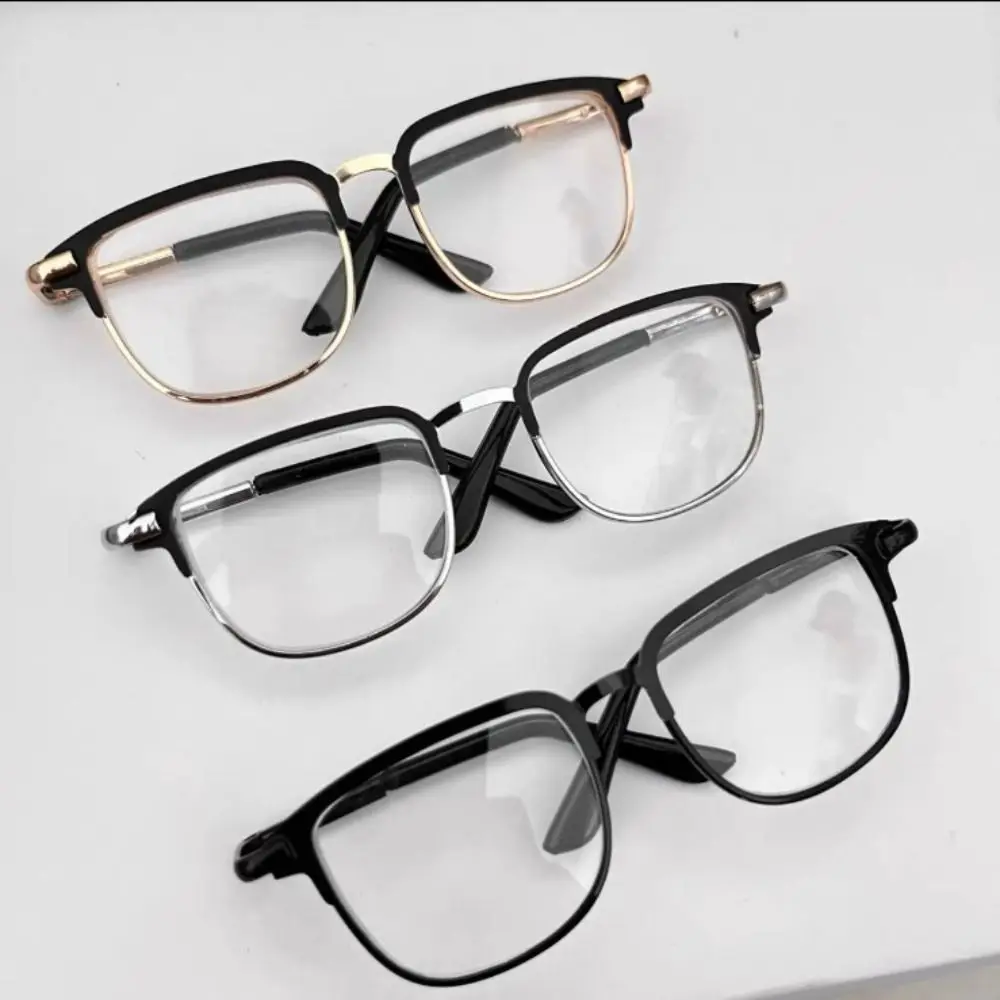 

Metal Doll Glasses Cute Photo Prop Ellipse Frame Pets Glasses Doll Accessories 20cm Dolls