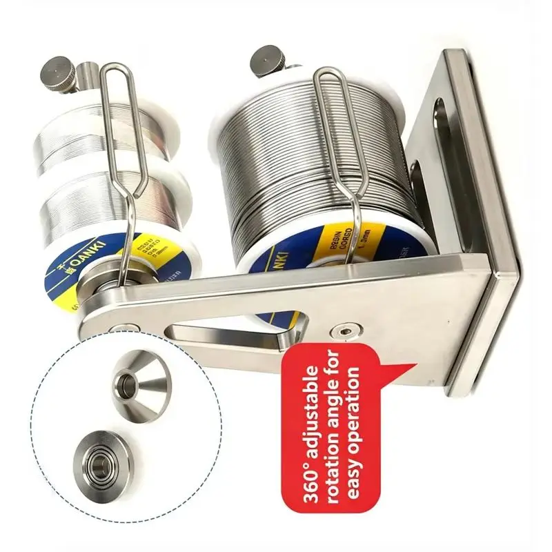 Double‑Layer 304 Stainless Steel Spool Rack Soldering Wire Holder For Welding Accessories Workshop Organizing Tasks