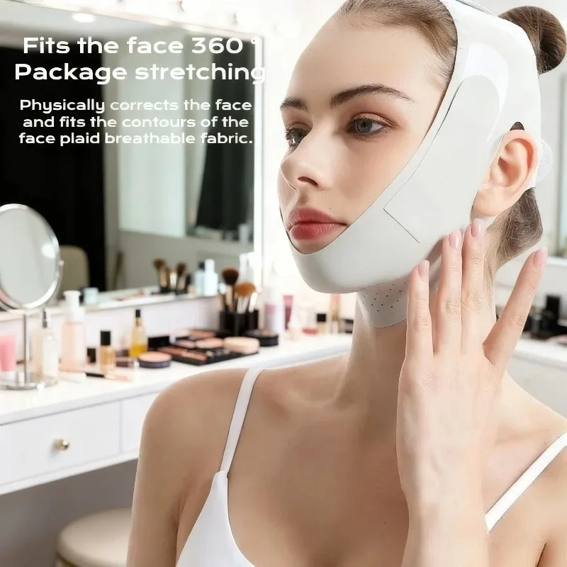 V-Shape Face Lift Band - Adjustable Double Chin Reducer, Breathable Reusable Facial Strap for Men & Women