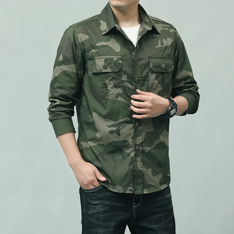 

New Long-sleeved Shirt Men's Spring Summer Outdoor Camouflage Versatile Shirt Quick-drying Clothes