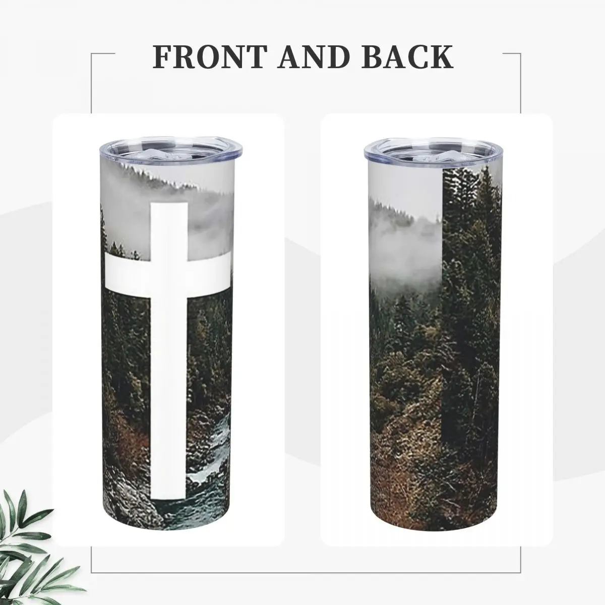 Christian Cro Stainless Steel Tumbler Vacuum Insulated Mugs Thermal Cold Cup Straws With Lid 20oz