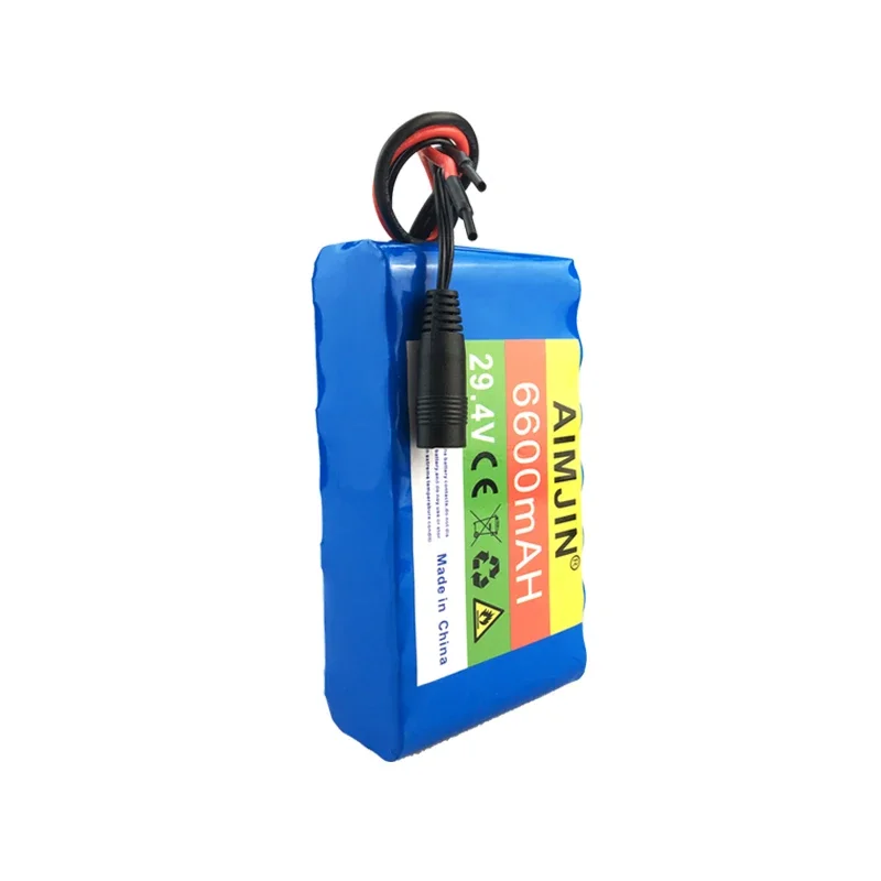 7S2P 29.4V 6600mAh Battery Pack Rechargeable 18650 Lithium-ion Battery High Capacity Battery Built-in BMS