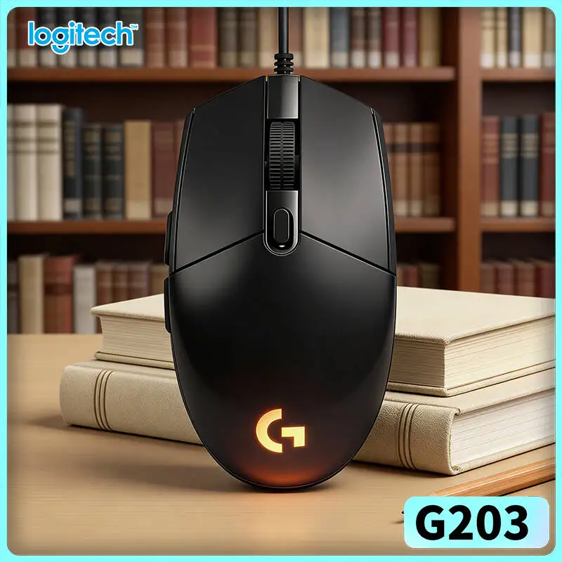 

Logitech G203 Gaming Mouse 200-8000 DPI Adjustable LIGHTSYNC RGB 6 Buttons Mechanical Tensioning 85g Windows Quick