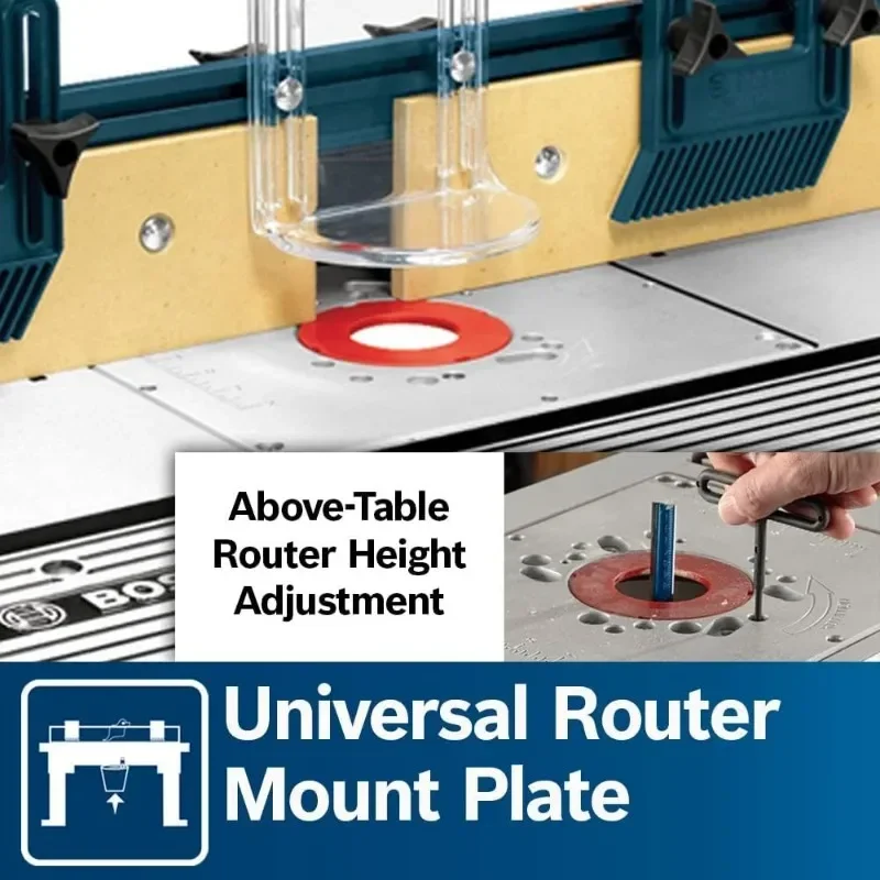 For RA1181 Benchtop Router Table 27 in. x 18 in. Aluminum Top with 2-1/2 in. Vacuum Hose Port  rattan furniture  patio furniture