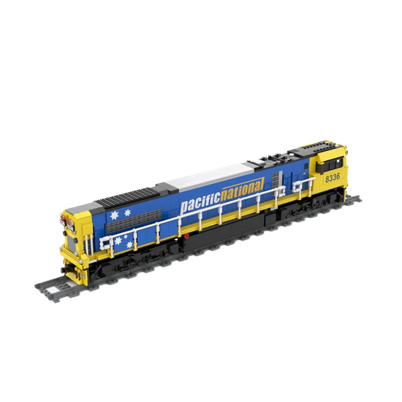 Tren de alta velocidad de carga de ciudad, EMD, GT42CU-AC, Transporte Nacional del Pacific, bloques de construcción, modelo de montaje, juguete de ladrillo, regalos