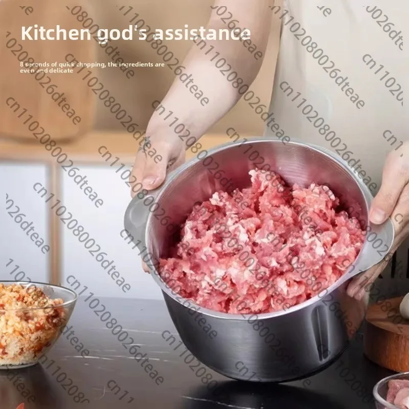 

110V/220V Electric Meat Mincer Grinder Stainless Steel Chopper Food Processor Garlic Mud Maker Blender Large Capacity 5L