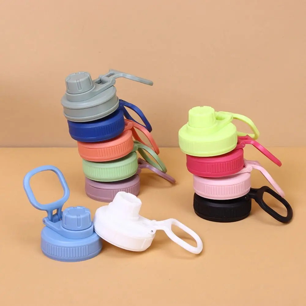 Tapa de taza de plástico de repuesto para botella de agua de boca ancha de 12oz-64oz, accesorios, tapa de botella portátil deportiva de plástico de colores