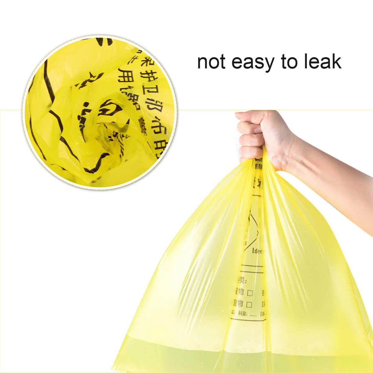 

100Pcs Hospital Trash Bags 30L 60x70cm Thickened Design Handles Large Capacity Safe Practical Rubbish Bags Storage Bag Garbage