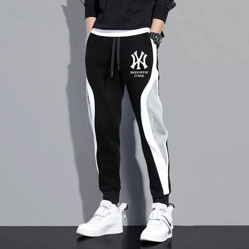 

Loose Fit Spor Men's Casual Pants Extra Large Size Autumn Winter plus Size Baggy Color Blo Cuffed Long Trousers