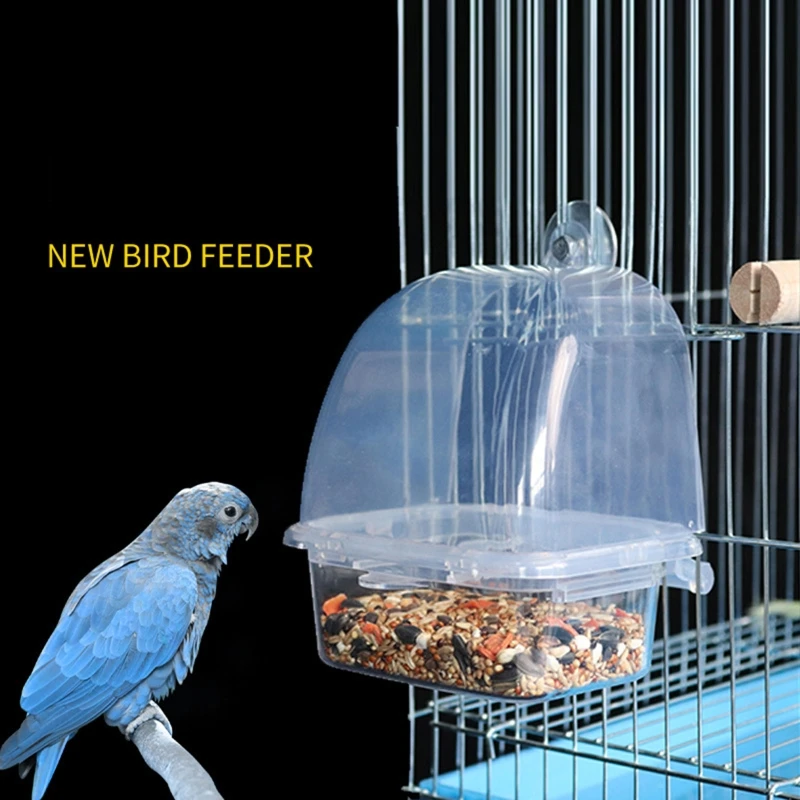 Bird Feeder for Budgerigar Canary Parrot Finches Parakeet Seed Container Grade Plastic Easy to Install Durable