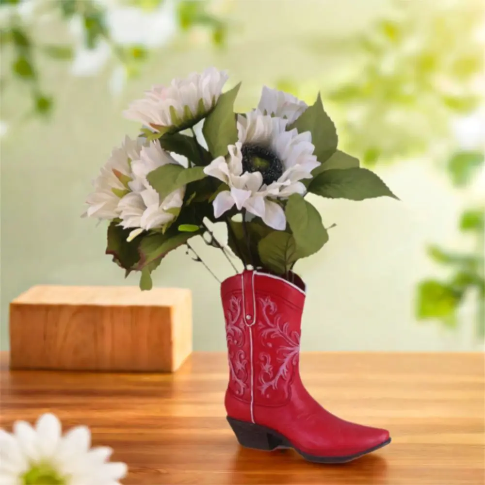 Unique Boot Shaped Vases Resin Elegant Hydroponic Plant Container Waterproof Handmade Boot Flower Pot Hydroponic Planting