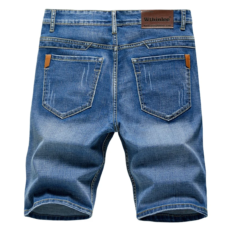6 Model Klasyczne Męskie Krótkie Spodenki Jeansowe Slim Fit Letnie Nowe Modne Biznesowe Cienkie Elastyczne Krótkie Spodnie Casualowe Męskie