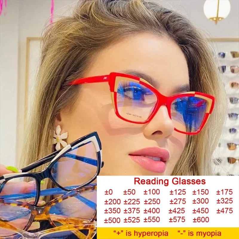 55485 Fashion TR90 Anti Blue Light Blocking Cat Eye Glasses Frame Women Luxury Designer Retro Eyeglasses for Ladies Optical