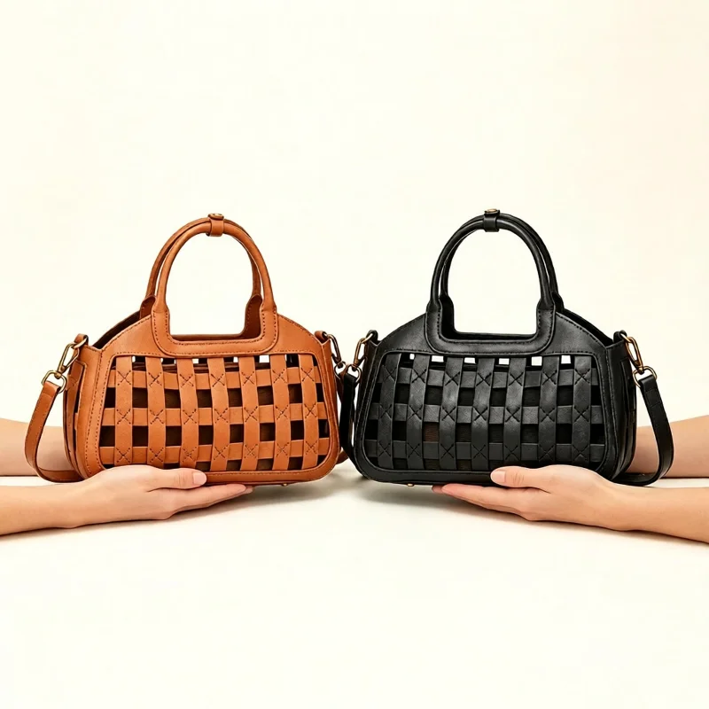 Women Fashion Hollow Out Tote Bag Handbag Large Capacity Shoulder Crossbody Bags Daily Casual Street Shopping Office Travel Bag