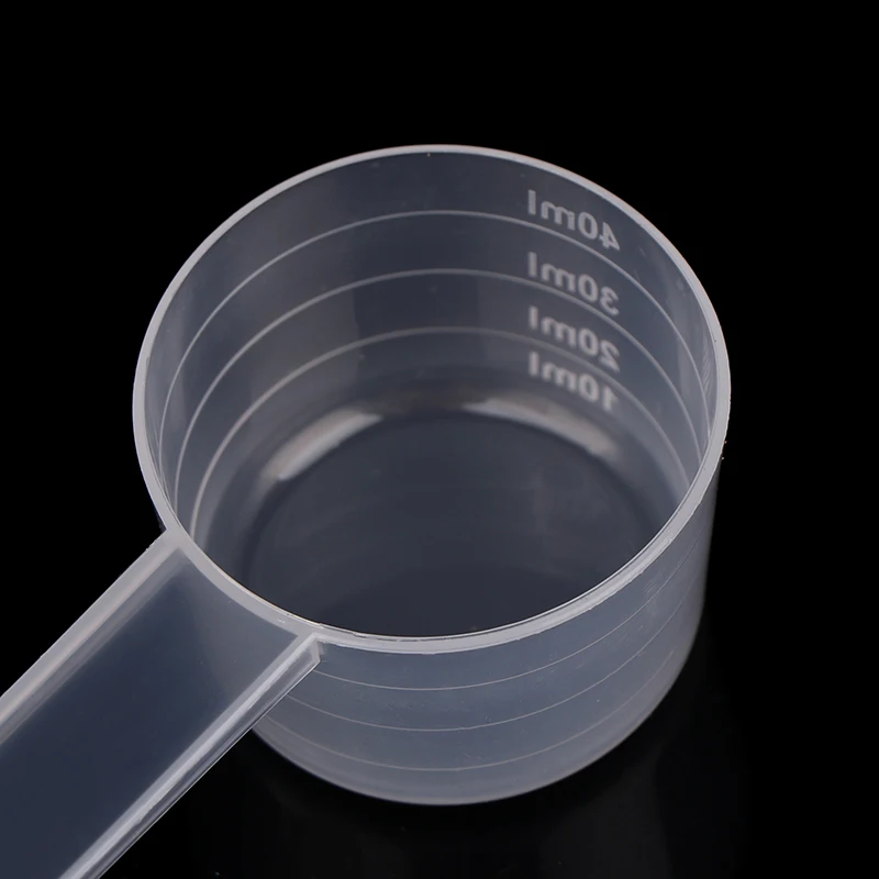 10 Stück 40ML 20g Messlöffel mit flachem Boden und Skala, transparenter Kunststoff, Küchen-Backmesslöffel, Tischbesteck – Detail 12
