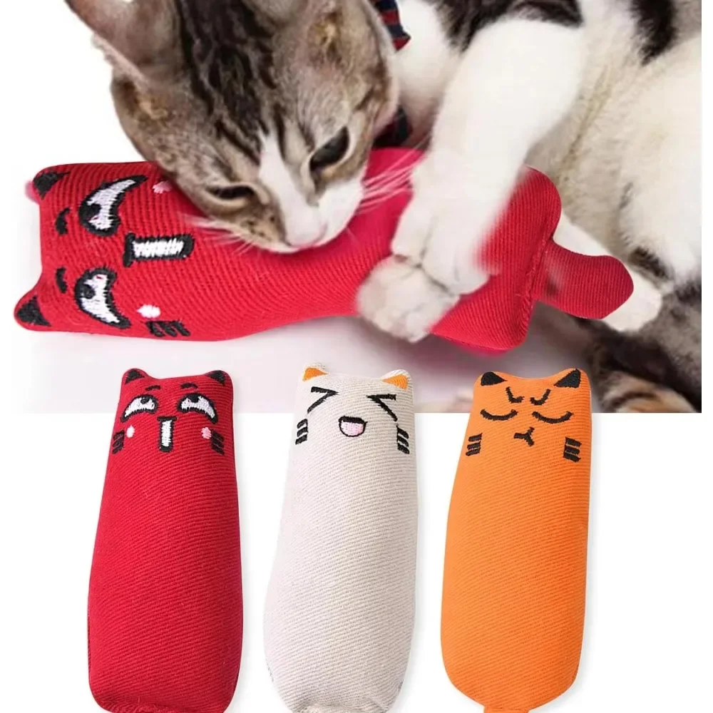 Catnip Toy Cats Product Rustle Sound For Pets Cute Cat Toys For Kitten Teeth Grinding Cat Plush Toy Thumb Pillow Pet Accessories