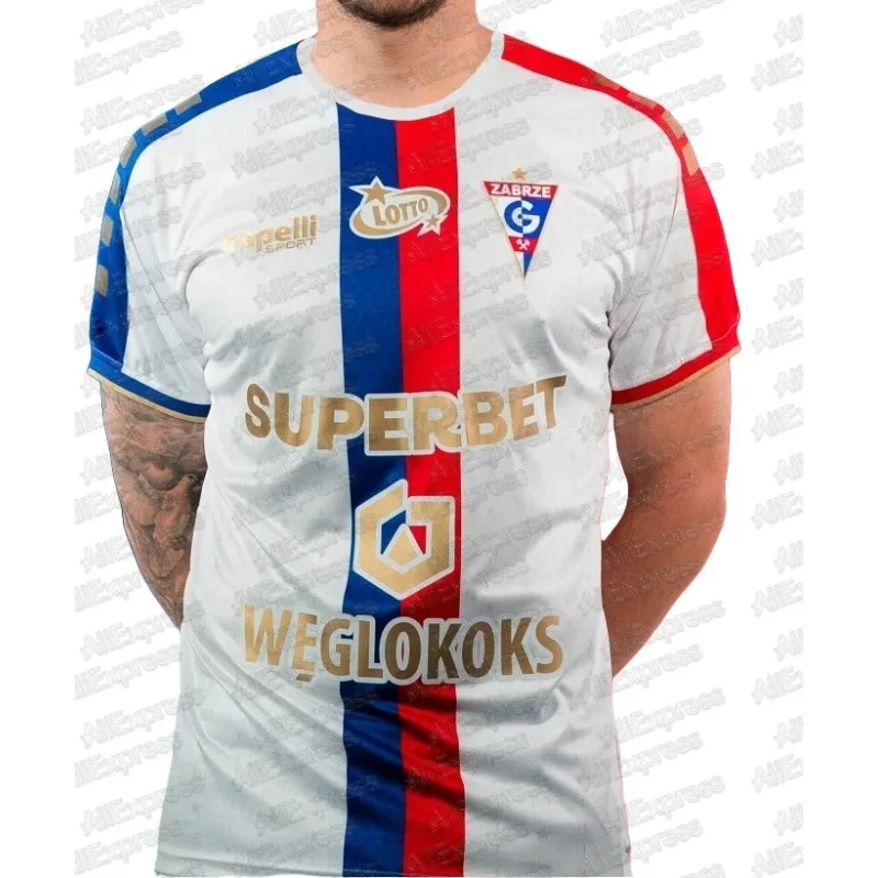

2025 Summer Polish Football Men Summer Jersey Poland Quick Drying Miner Zabrze Jersey Soccer Adult/KID Outdoor Casual JerseyMOTO