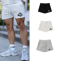 Youngla Breathable Running Fitness Shorts Men's Summer Sporty Sweat Absorbent Muscle Three-quarter Length Frayed Edge Pants