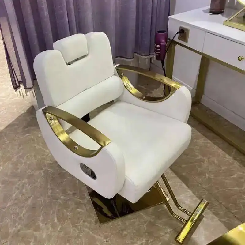 Salon Recliner Barber Chairs Makeup Hair Comfortable Vintage Professional Swivel Barber Chairs Beauty Chaise Luxury Furniture