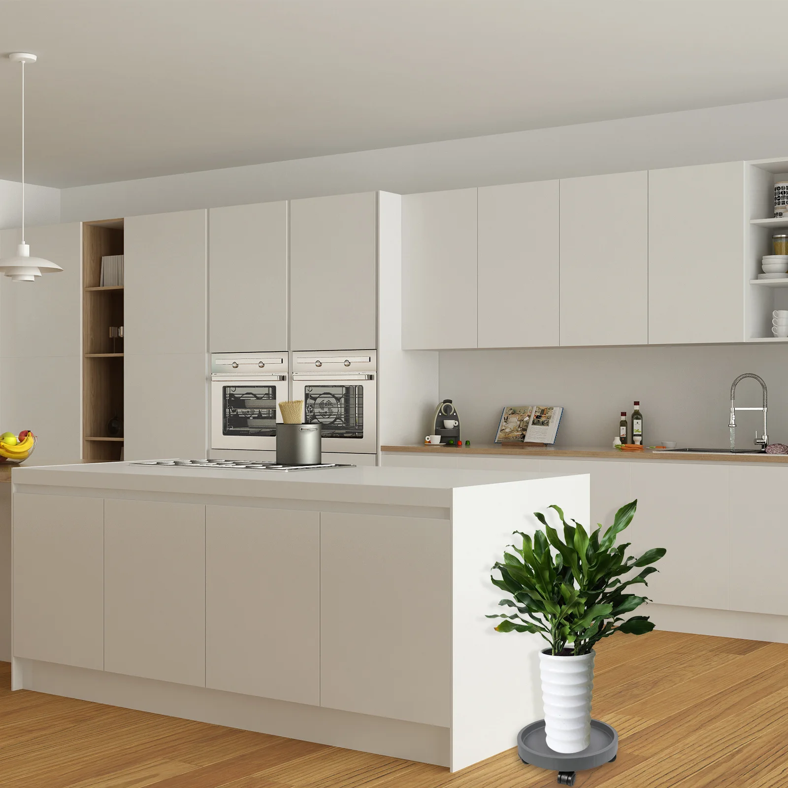 

Flower Pot Tray Heavy Duty Resin Wheeled Stand For Garden Balcony Patio Rolling Plant Mover Casters Large Capacity Potted