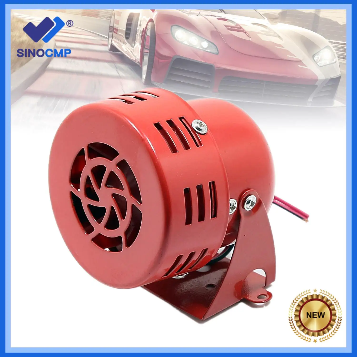 300DB Car Alert Horn Electric Motor Air Raid Air Horn Siren Alarm Car Truck Red MiniCompact Signal Speaker Buzzer Warning 12V