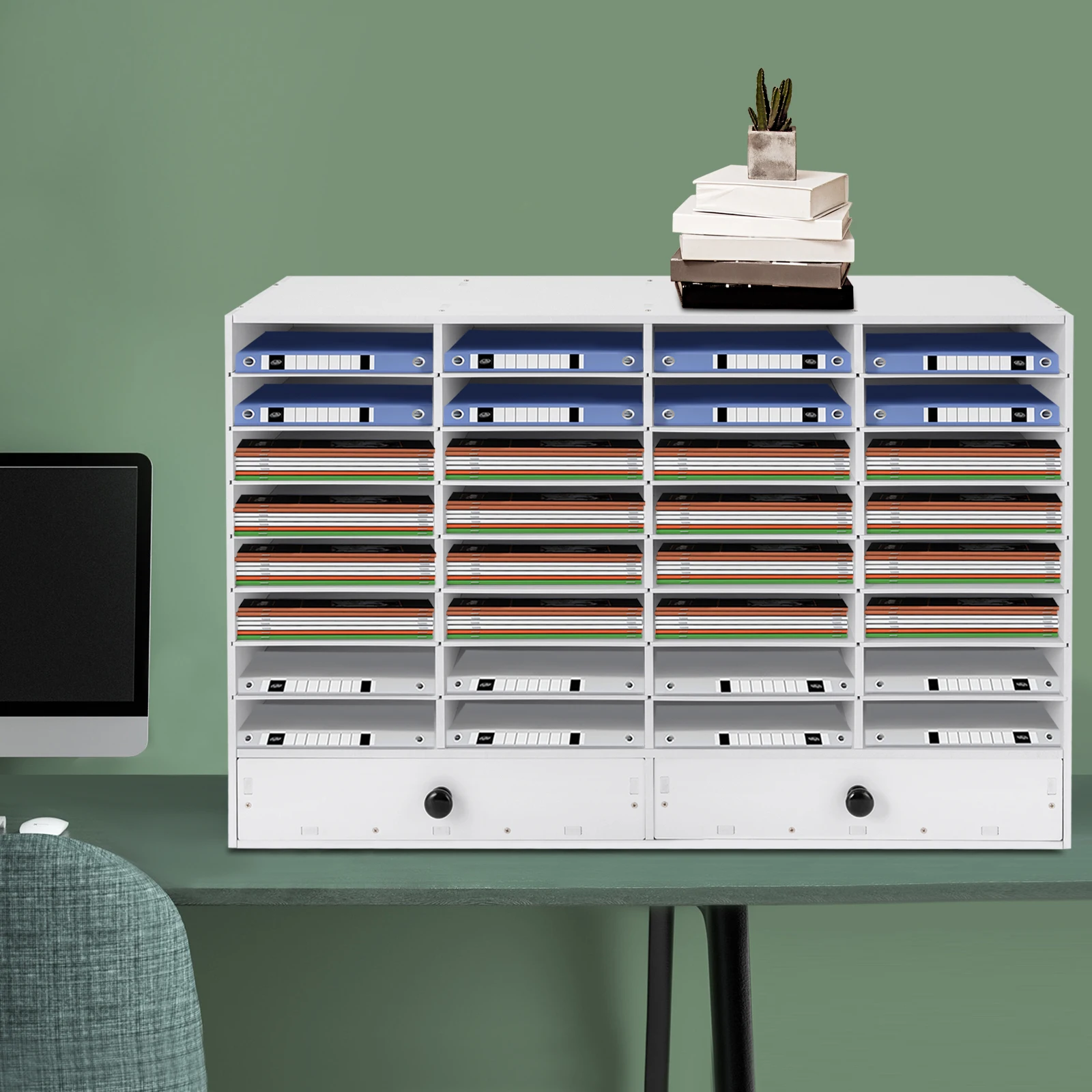 Home Office Printer - Organisateur de documents empilable blanc à
