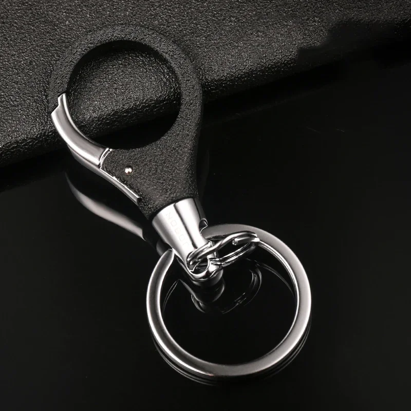 Car Keychain Male and Female Couple Key Chain Waist Hanging Buckle Stainless Steel Key Ring Double Ring Gift