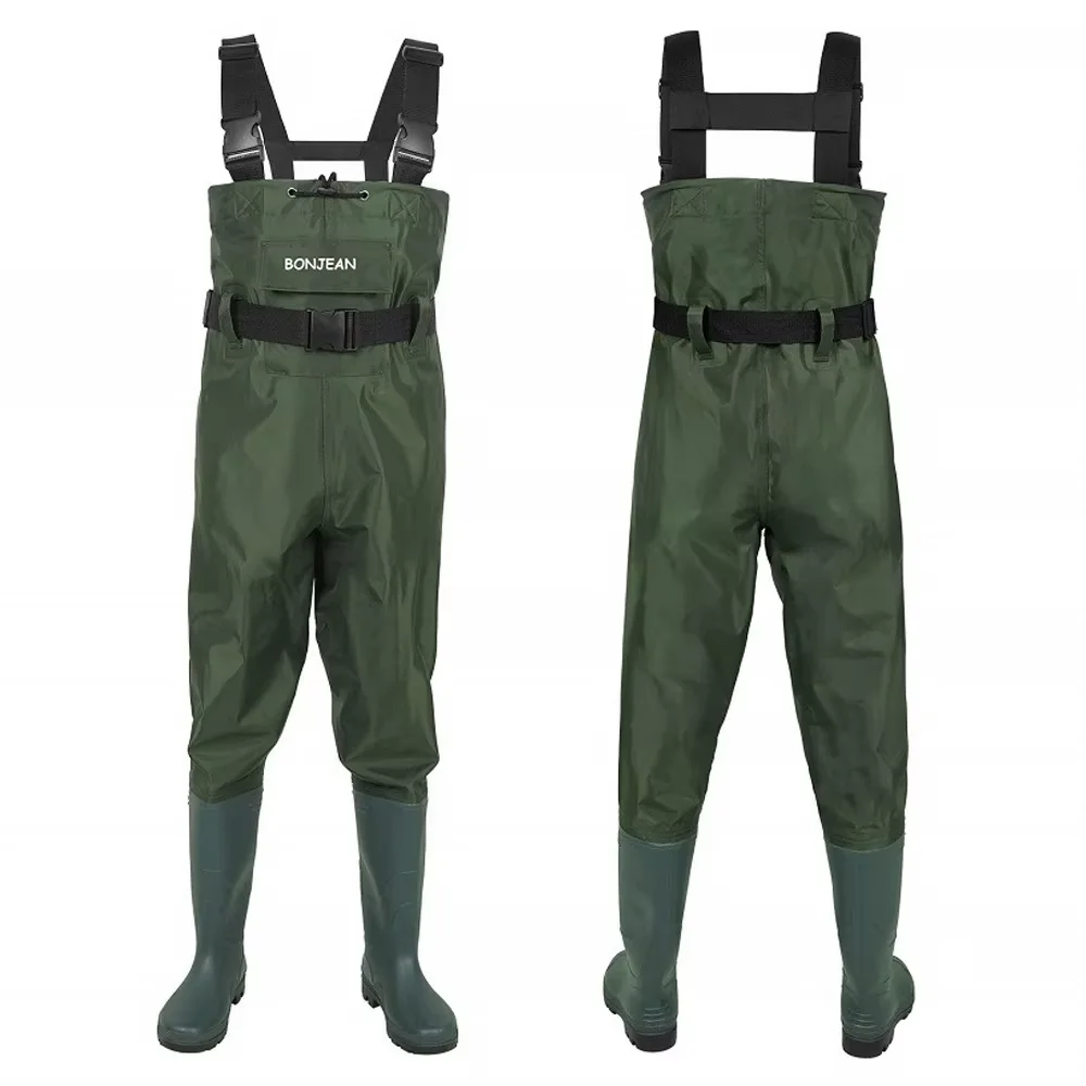 Botas de pesca, pantalones duraderos, impermeables, transpirables, hasta el pecho, con botas, monos, Kit para hombres y mujeres, caza en balsa al aire libre