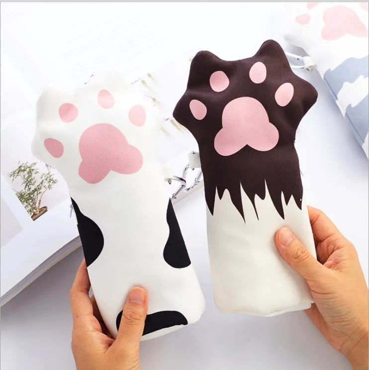 4 Color Cat Claw Cotton Pencil Cases Pencils Portable Student Stationery Storage Pencil Bag for School Office Supplies 1 pcs