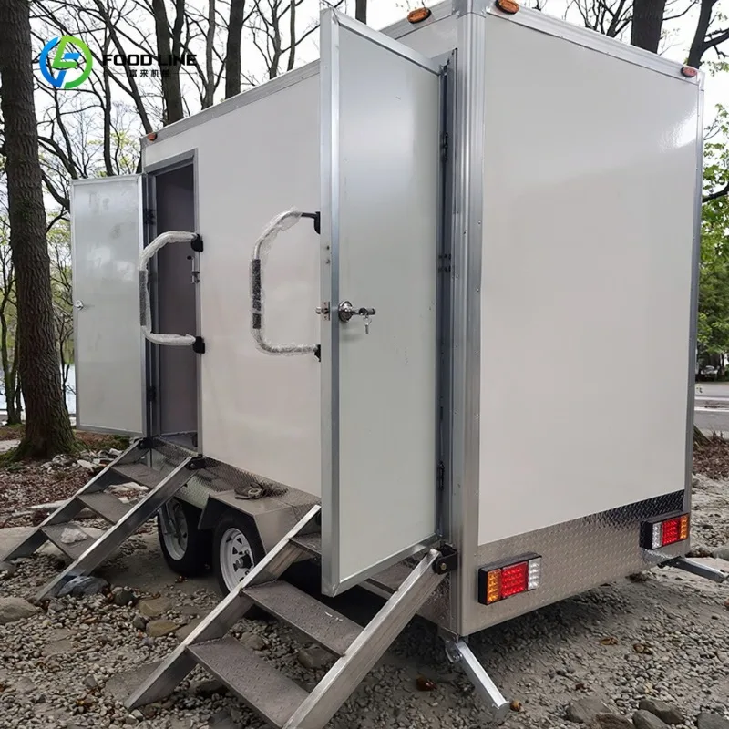 Luxury Mobile Restroom Trailer Portable Mobile Restroom with Non-Slip Flooring Toilet Trailer for Events Parks and Construction