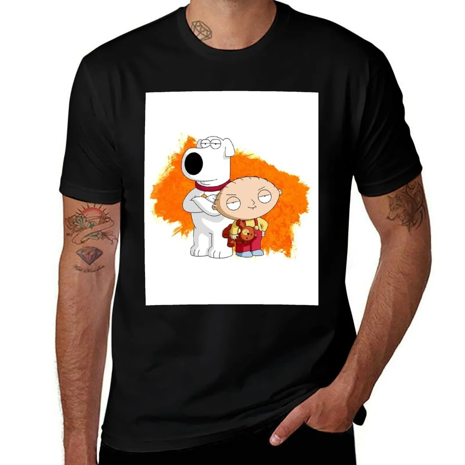 

brian and stewie T-Shirt anime t shirts oversize t shirt for man