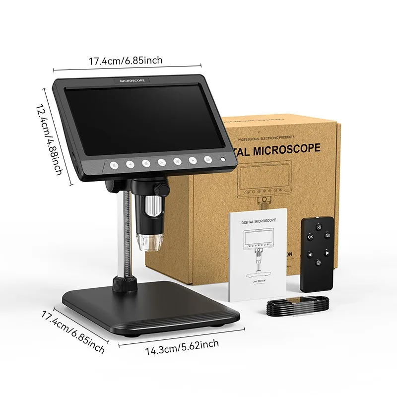 Industrial maintenance teaching observation 5 million pixel electron magnifying glass 7 inch screen industrial microscope