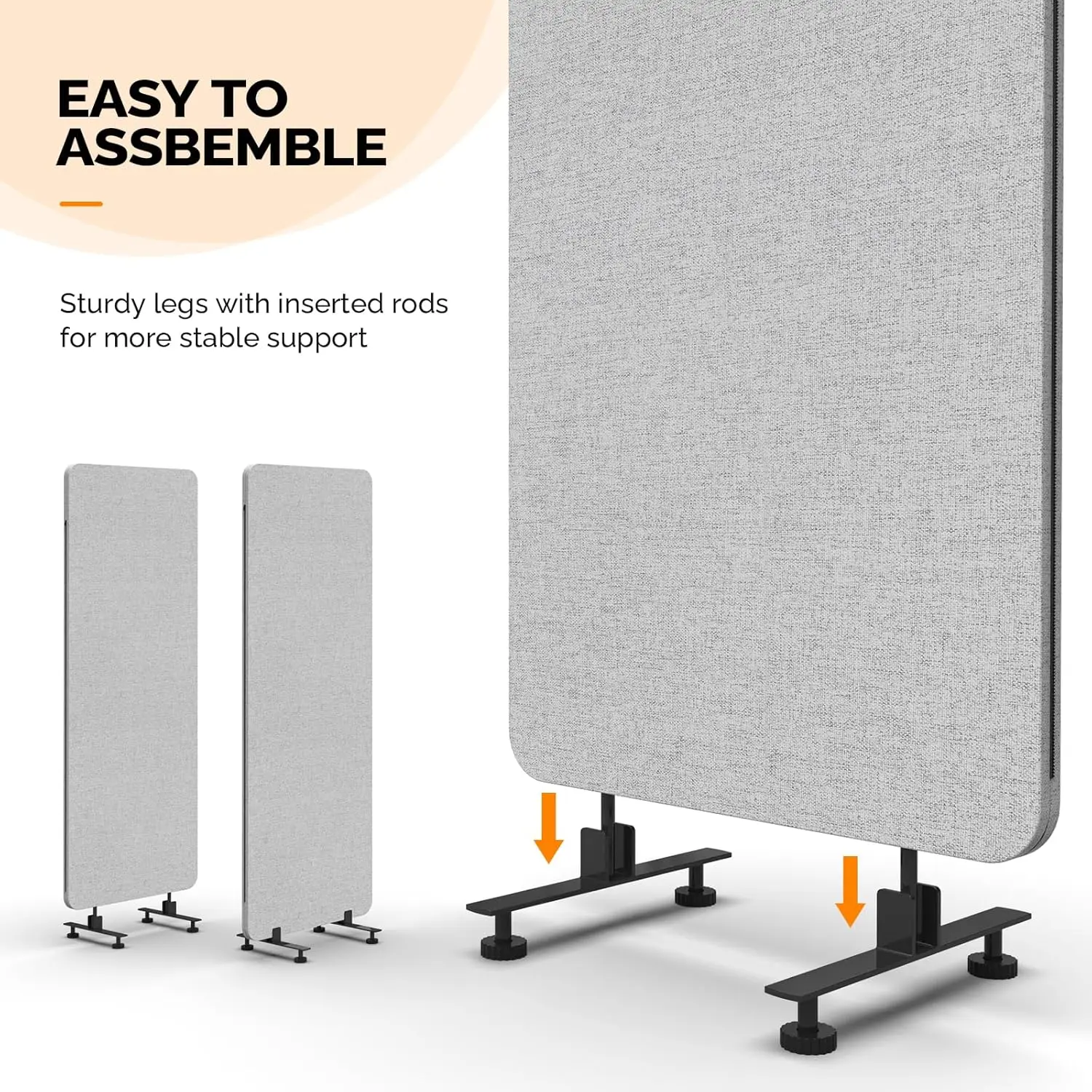 Tela divisora de ambiente, parede divisória de privacidade independente, painéis conectados com zíper com rodas, separador de espaço de escritório (light Gra