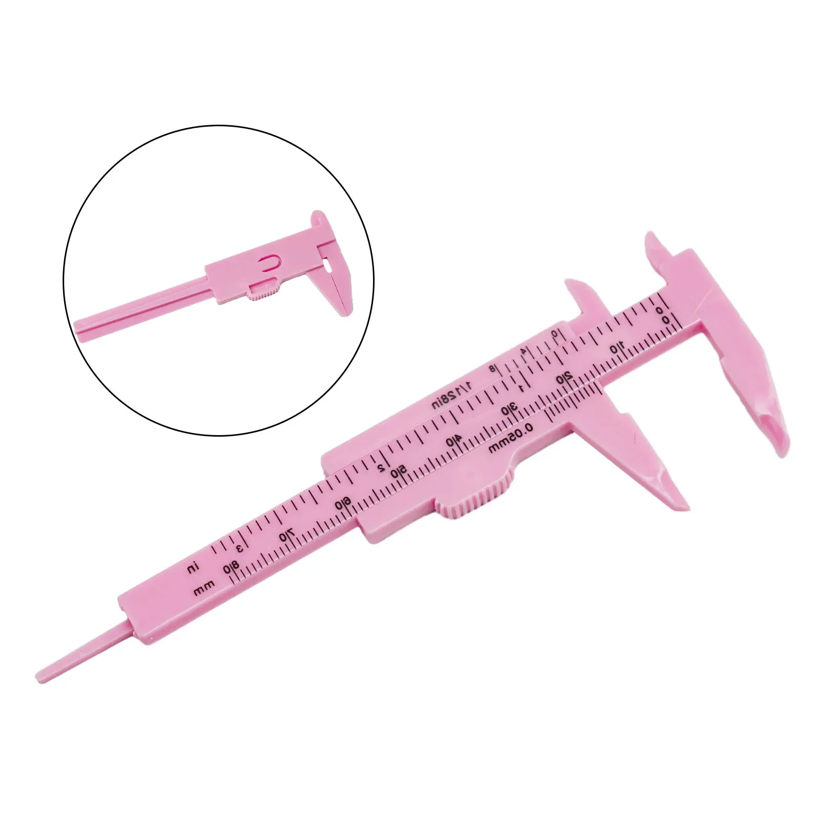0-80mm Plastic Sliding Vernier Caliper Gauge Measure Tool Double Scale Ruler Depth Diameter Height Experiment Home Calipers