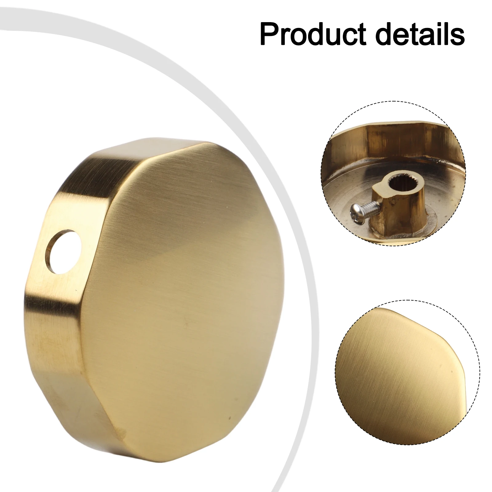 Brass Bathtub Rotating Knob with Brushed Gold Finish for Precise Bath Overflow Prevention and Water Flow Control