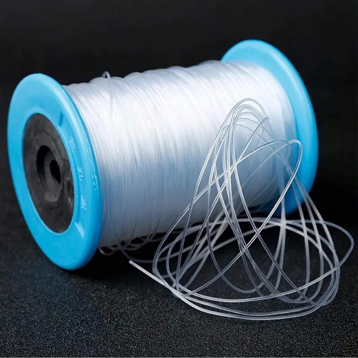 1 rollo de hilo de monofilamento de nailon transparente de 0,2-1,0 mm para hilo de abalorios de alambre invisible resistente para la fabricación de joyas y decoración