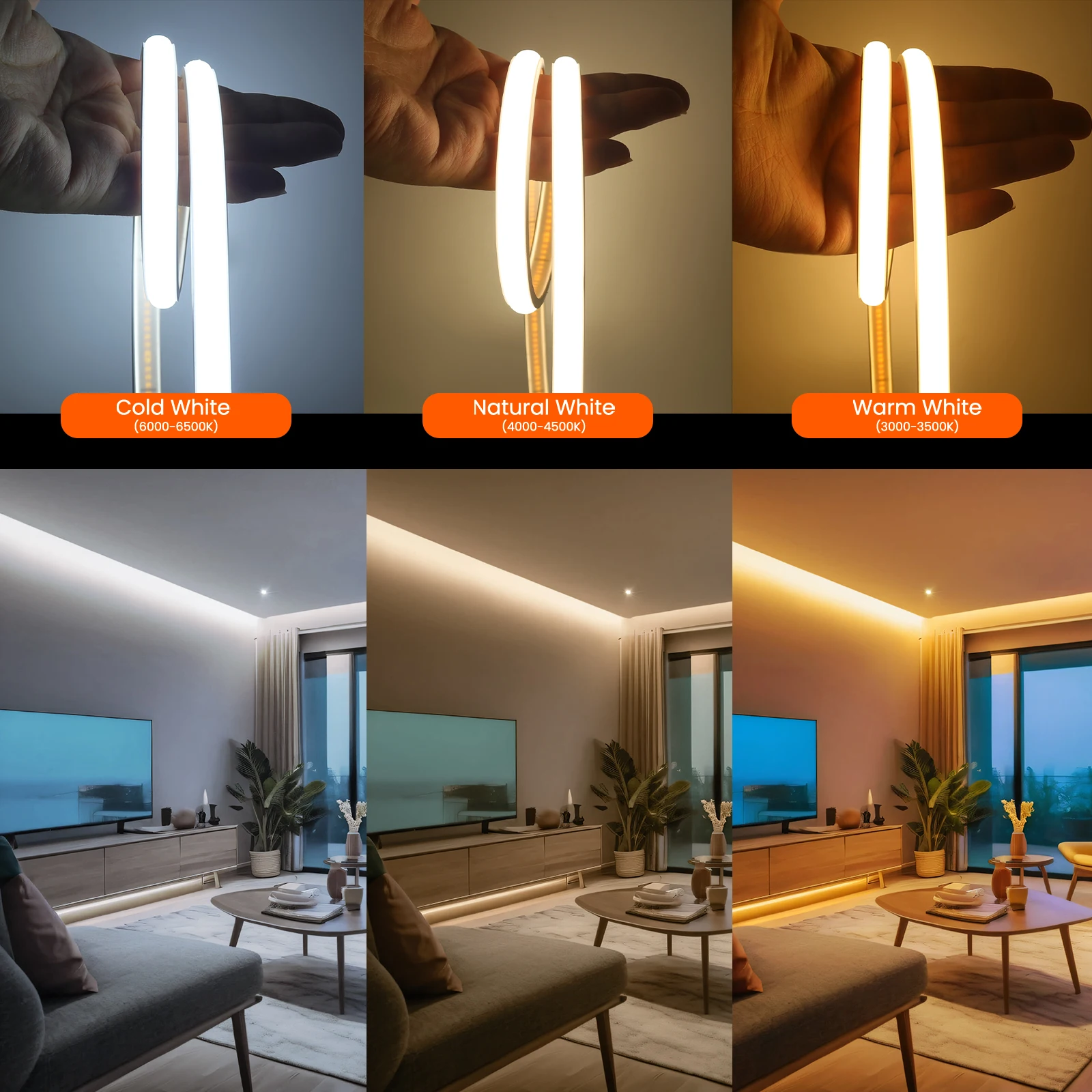 320LEDs/m COB LED Strip Light 12V 24V Waterproof Outdoor Decorations Indoor Decor 0.5-20M Linear Lighting Flexible Neon Lights