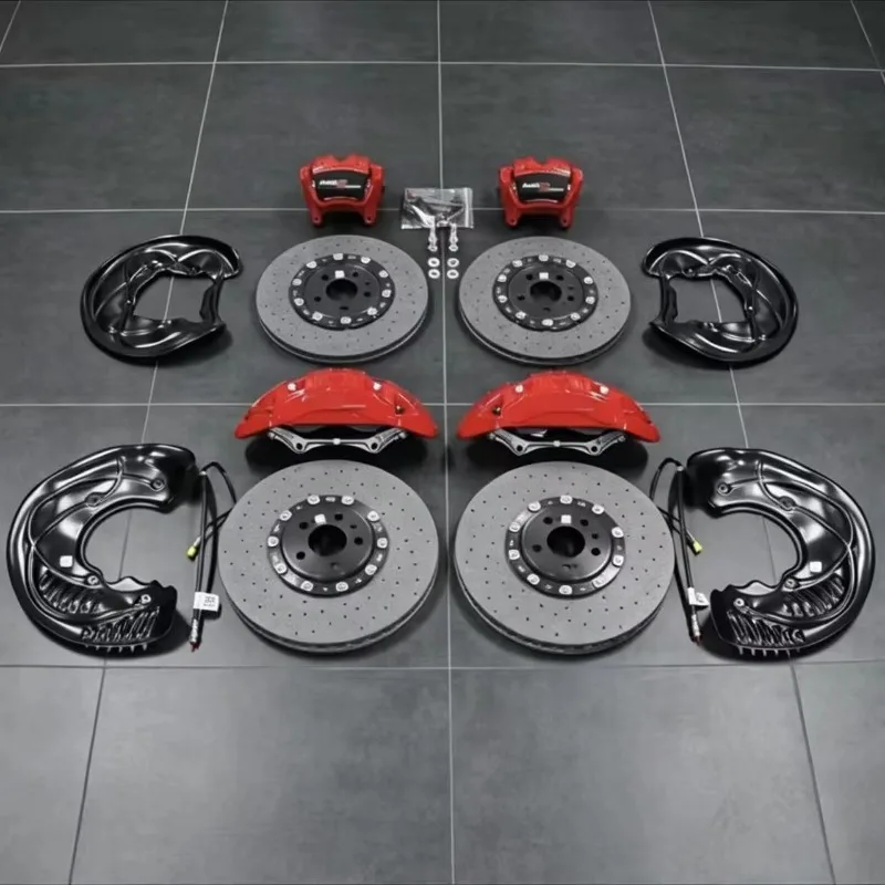 Auto Big 10 Piston Brake Calipers With Carbon Fiber Ceramic Brake Kit for 5 Series M5 M3 F90 F36 E46 E92 A5 RS6 RS4 C7