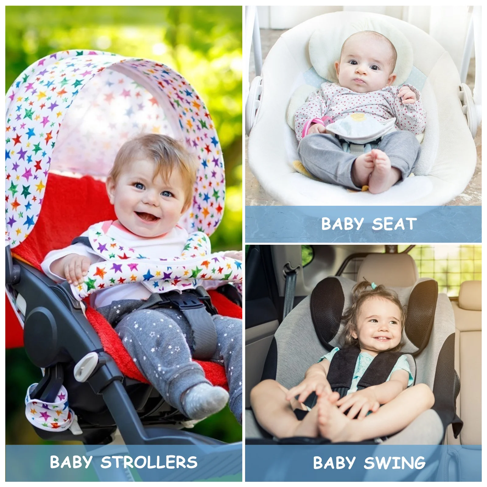 

Baby Stroller Cartoon Mat Skin Friendly Breathable Lightweight Baby Cushion Large Size Infant Seat Liner Summer Sleeping Cushion
