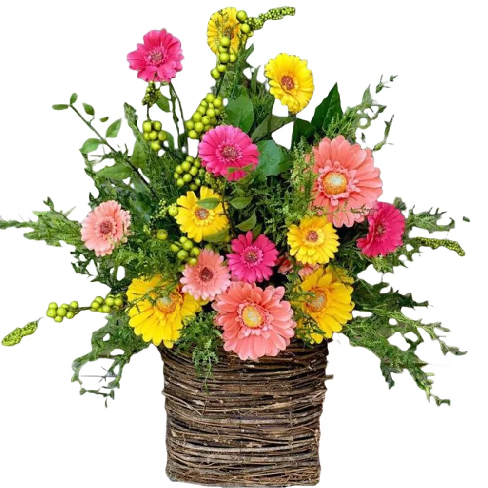 

Half Flower Basket Wall Decor for Home Charming Flower Pot Garland for Indoor and Outdoor Aesthetic Enhancement