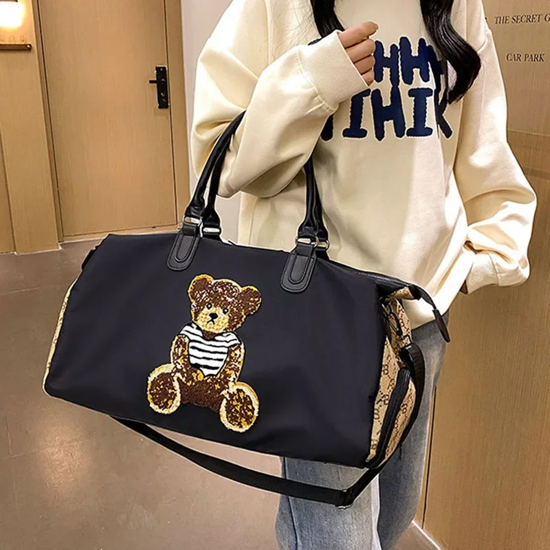 Borsa da viaggio per fitness Borsa per bagagli Borsa portaoggetti con cerniera Borsone da trasporto con tracolla singola per viaggi brevi Nuoto