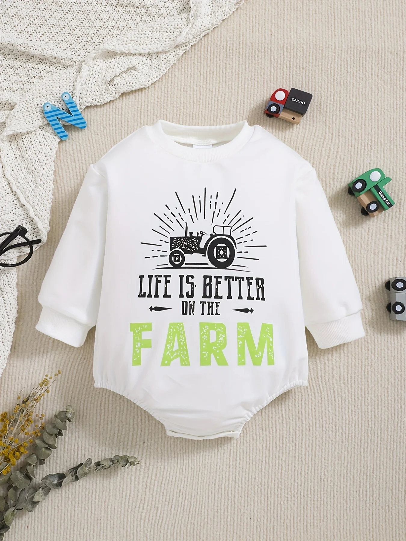 Jungen Frühling Herbst Casual Vielseitig Auto Brief Drucken Langarm Dreieck Decke Strampler für Babys