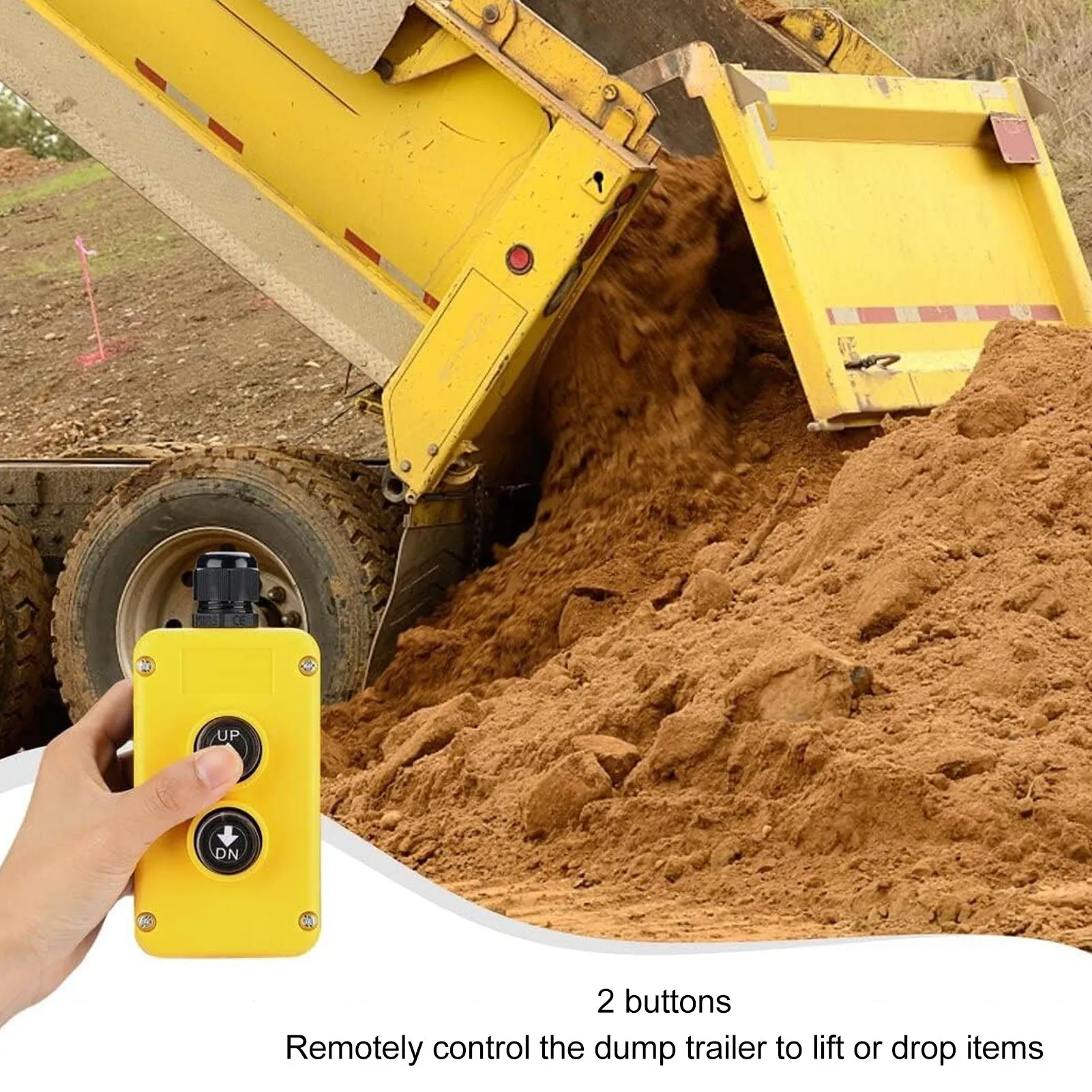 Télécommande de remorque à benne bas 12V, 4 fils, 3 fils, commande haut et bas pour grue de levage, bouton poussoir
