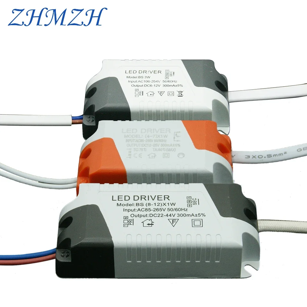 220V Three Color Constant Current LED Driver 300mA Power Supply External Two-color Lighting Transformer For LED Ceiling