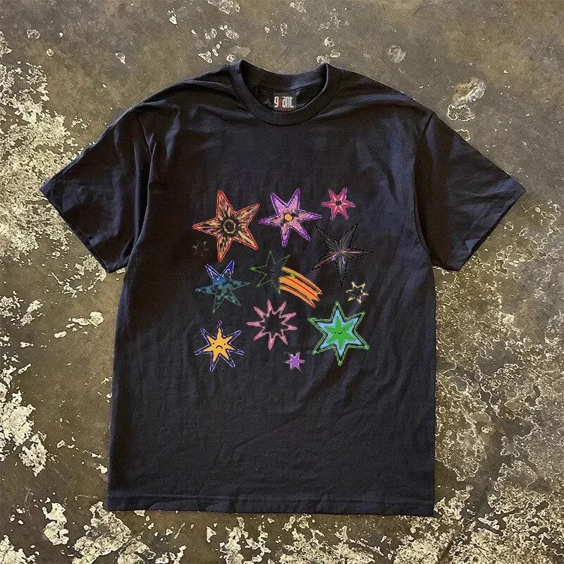 Double Thread Pure Cotton 3A260g Loose Fit Short Sleeve T-Shirt Unisex American Retro Style Breathable Summer Top for Couples