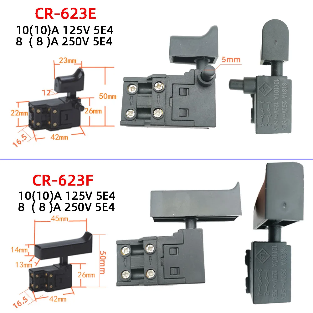 Pulsante di controllo della velocità dell'interruttore del grilletto dell'utensile elettrico per la serratura del trapano a percussione elettrico della smerigliatrice angolare/interruttore di sblocco