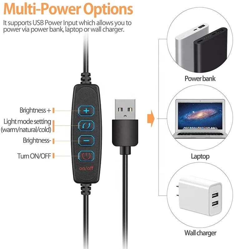 Illuminazione professionale per videoconferenze regolabile da 6 pollici Selfie Led Fotografia Anello luminoso per computer portatile Sorgente desktop